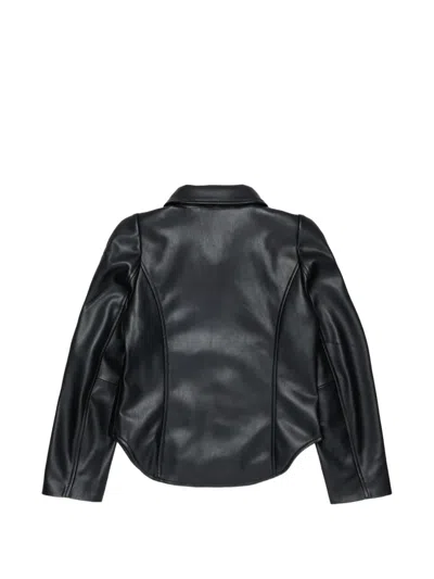 Diesel Coated-fabric Biker Jacket In Black