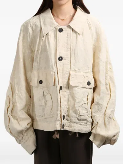 Ziggy Chen Cropped Workers Jacket In Gold