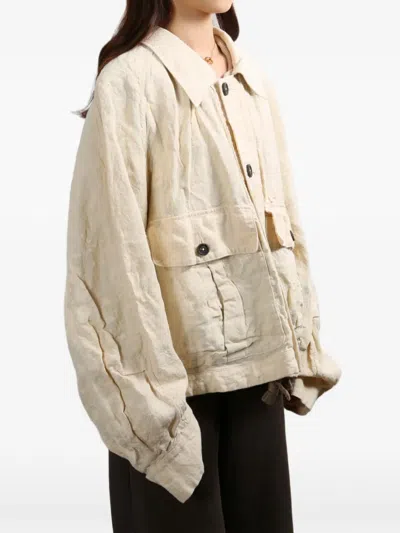 Ziggy Chen Cropped Workers Jacket In Gold