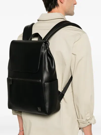 Calvin Klein Foldover-top Backpack In Black
