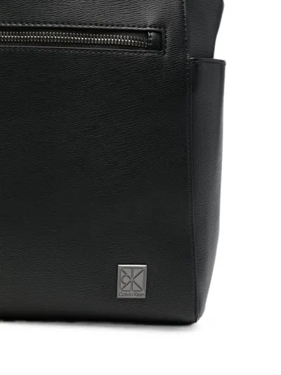 Calvin Klein Foldover-top Backpack In Black