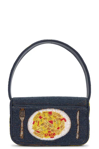 Staud Tommy Small Beaded Shoulder Bag In Black