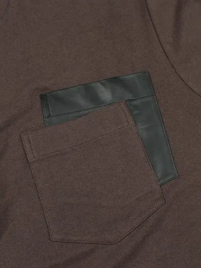 Pre-owned Hermes 2010s Leather-patch T-shirt In Brown