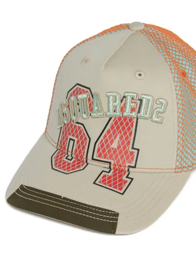 Dsquared2 Logo-embroidered Mesh-panel Baseball Cap In Neutral