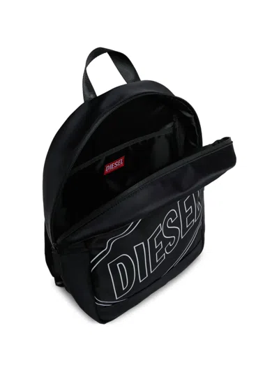 Diesel Logo-print Backpack In Black