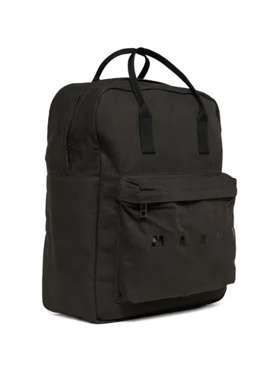 Marni Logo-print Backpack In Brown