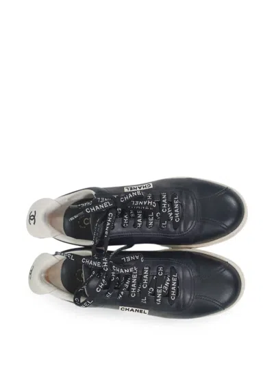 Pre-owned Chanel Cc Pull-tab Sneakers In Black