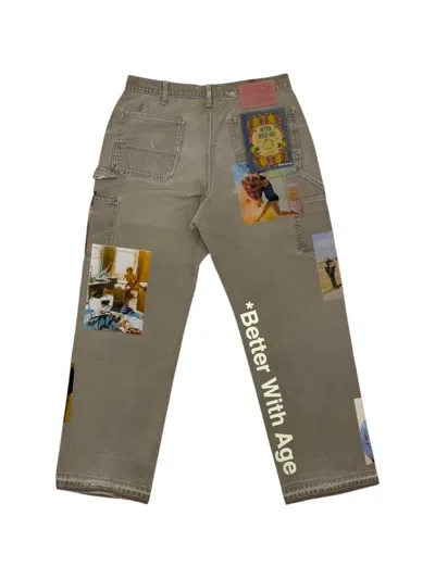 Better With Age Patch-detailing Distressed-effect Jeans In Gray