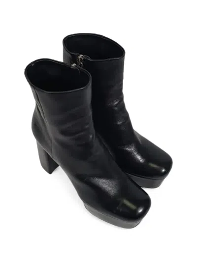 Pre-owned Prada Platform Ankle Boots In Black