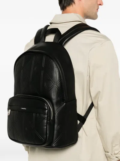 Calvin Klein Logo-embossed Backpack In White