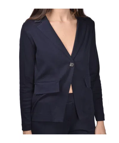 Gran Sasso Buttoned Jersey Jacket In Blue