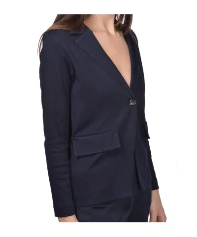 Gran Sasso Buttoned Jersey Jacket In Blue