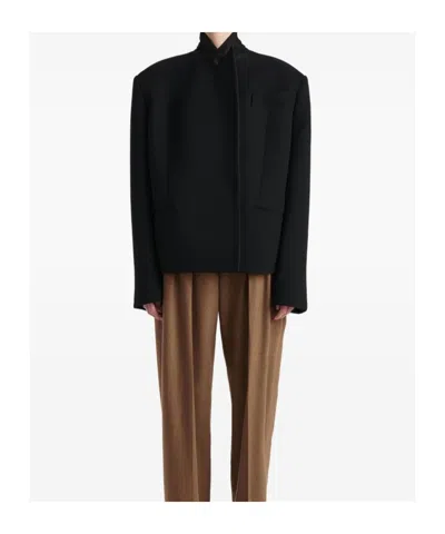 Khaite Notched Lapel Single-button Jacket In Black