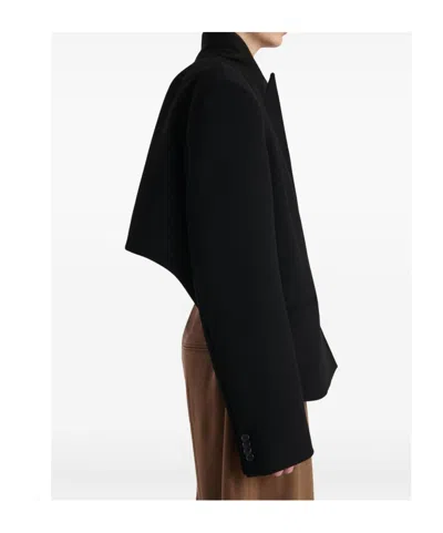 Khaite Notched Lapel Single-button Jacket In Black