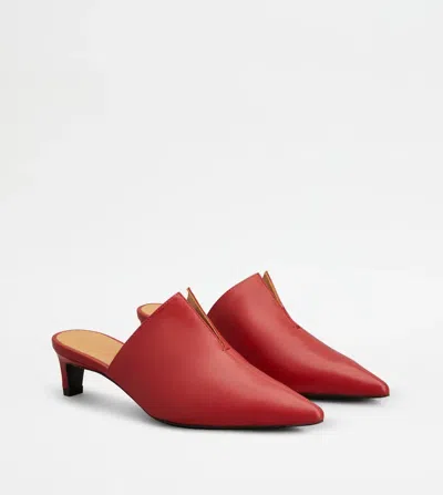 Tod's Pointed-toe Mules In Red
