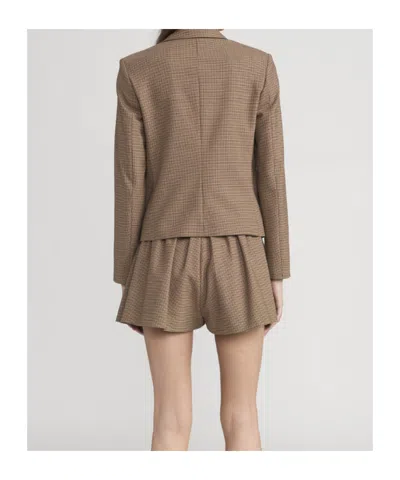 Frame Plaid Smart Blazer In Brown Multi In Brown