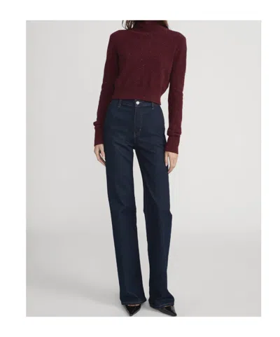 Frame Womens Pinot Fleck-knit Turtleneck Cashmere Jumper In Red