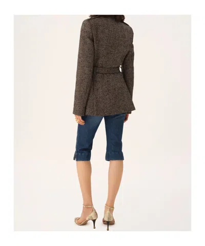 Chloé Herringbone Jacket In Brown