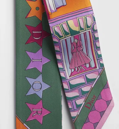Dior Printed Twilly Scarf In Multi