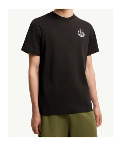 Moncler Cotton Jersey Logo Patch T-shirt In Multi