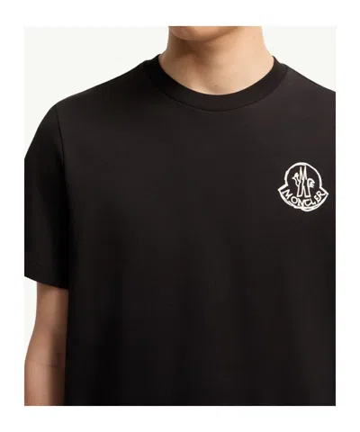 Moncler Cotton Jersey Logo Patch T-shirt In Multi