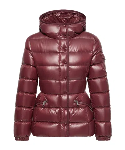 Moncler Multicolor Goose Down Full-length Jacket In Burgundy