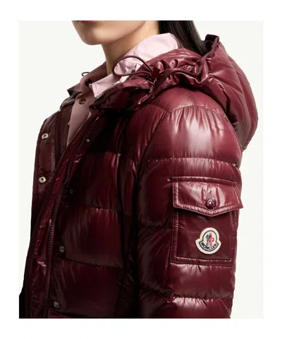 Moncler Multicolor Goose Down Full-length Jacket In Burgundy