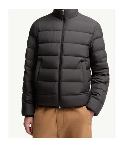 Moncler Baudinet Short Down Jacket, Men, Black, Size: 6 In Black