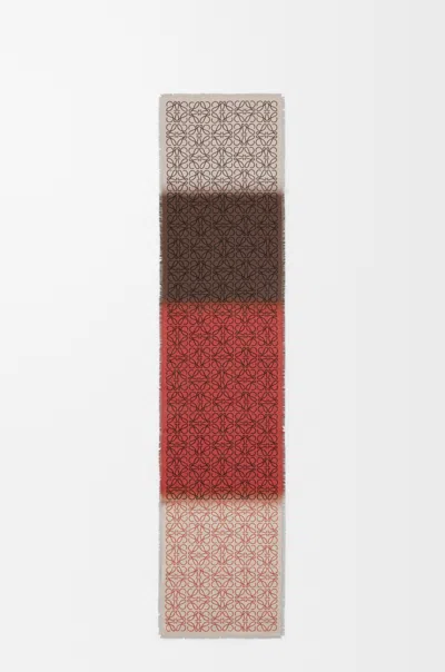 Loewe Wool And Cashmere Rectangular Scarf In Metallic
