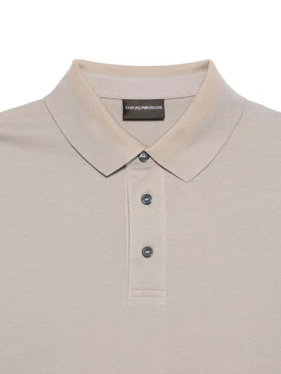 Emporio Armani Light Grey Solid Polo In Neutral