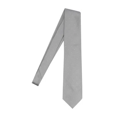Tom Ford Polka Dot Silk Tie With A 7.5 Cm Width In Metallic