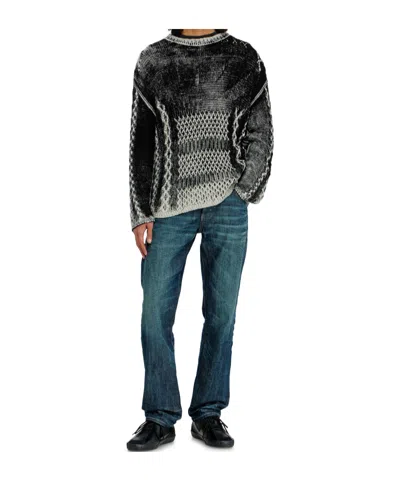 Diesel Cable Knit Cotton-blend Pullover Sweater In Multi