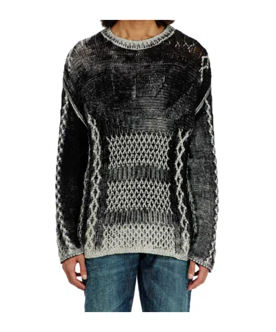 Diesel Cable Knit Cotton-blend Pullover Sweater In Multi