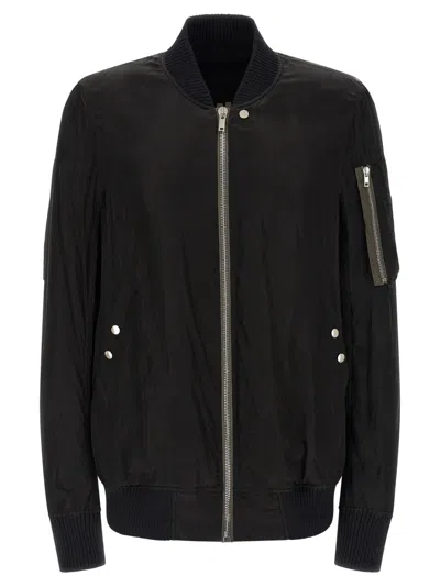 Rick Owens Black Solid Bomber Jacket In Black