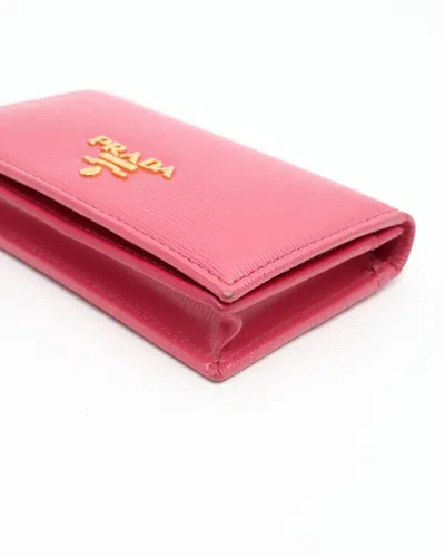 Prada Flap Card Holder In Red