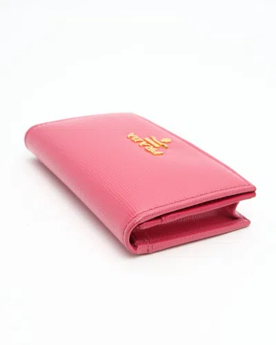 Prada Flap Card Holder In Red