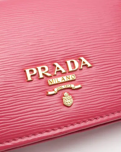 Prada Flap Card Holder In Red