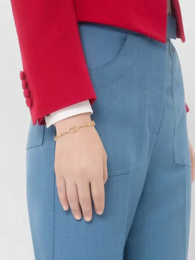 Valentino Garavani Mini Gold-tone Chain With Knurled Sphere And Signature Detail In Gold