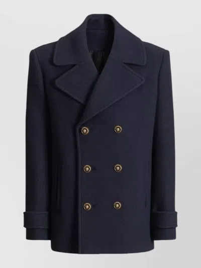 Balmain Double Breasted Coat Notch Lapels Buttons In Multi
