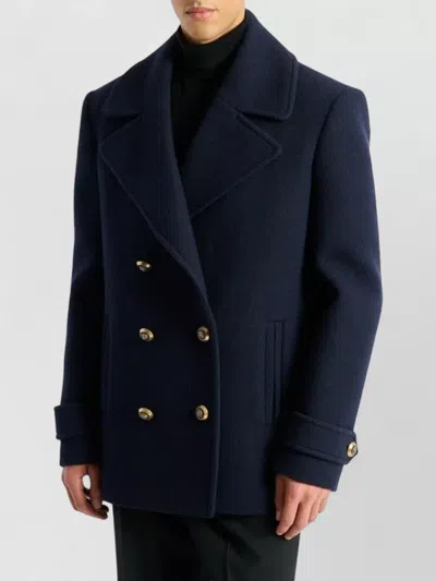 Balmain Double Breasted Coat Notch Lapels Buttons In Multi