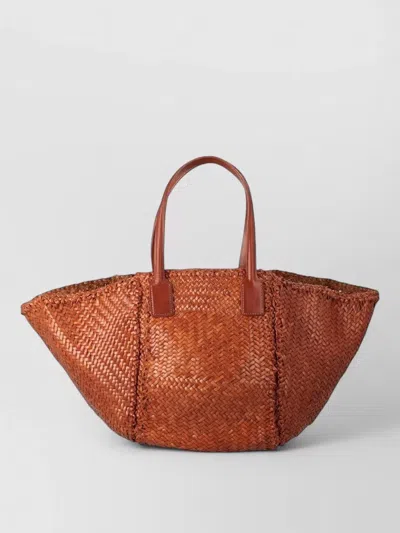 Dragon Diffusion Teresa Rectangular Tote Bag Dual Handles In Brown
