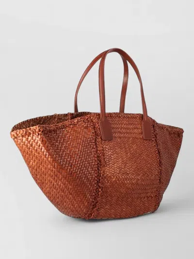 Dragon Diffusion Teresa Rectangular Tote Bag Dual Handles In Brown