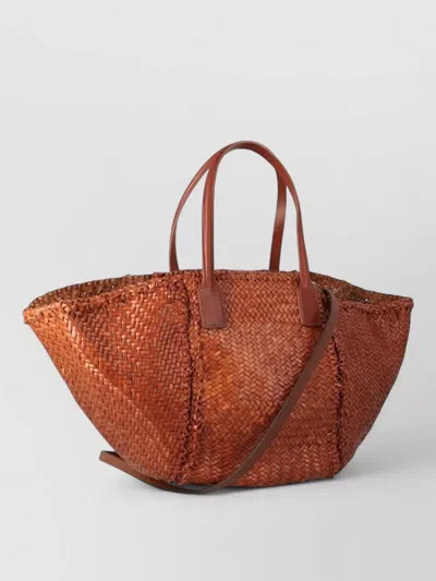 Dragon Diffusion Teresa Rectangular Tote Bag Dual Handles In Brown