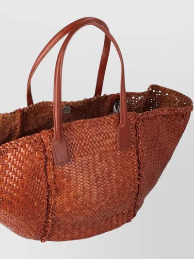 Dragon Diffusion Teresa Rectangular Tote Bag Dual Handles In Brown