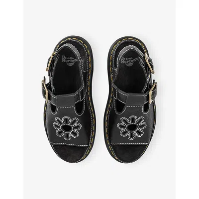 Dr. Martens Dunnet Flower Full Grain Leder Sandalen In Black