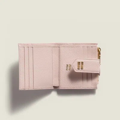 Miu Miu Small Leather Wallet In Red