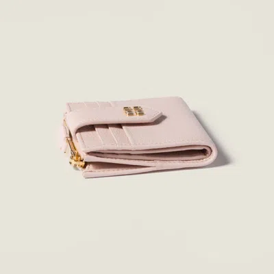 Miu Miu Small Leather Wallet In Red