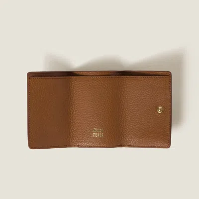 Miu Miu Small Leather Wallet In White