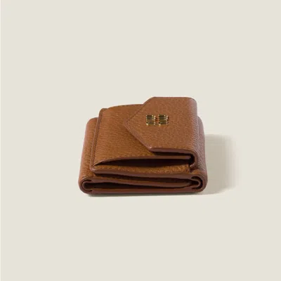 Miu Miu Small Leather Wallet In White