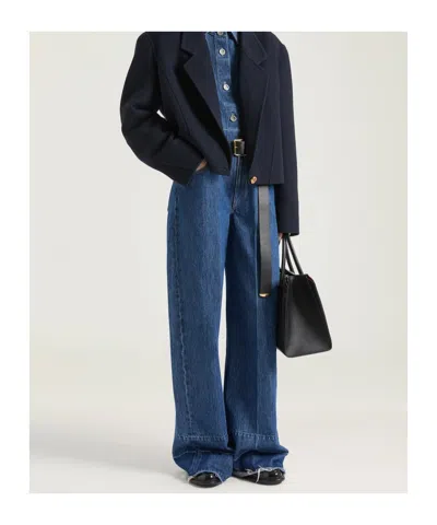 Givenchy Medium Blue Wide Leg Jeans In Blue